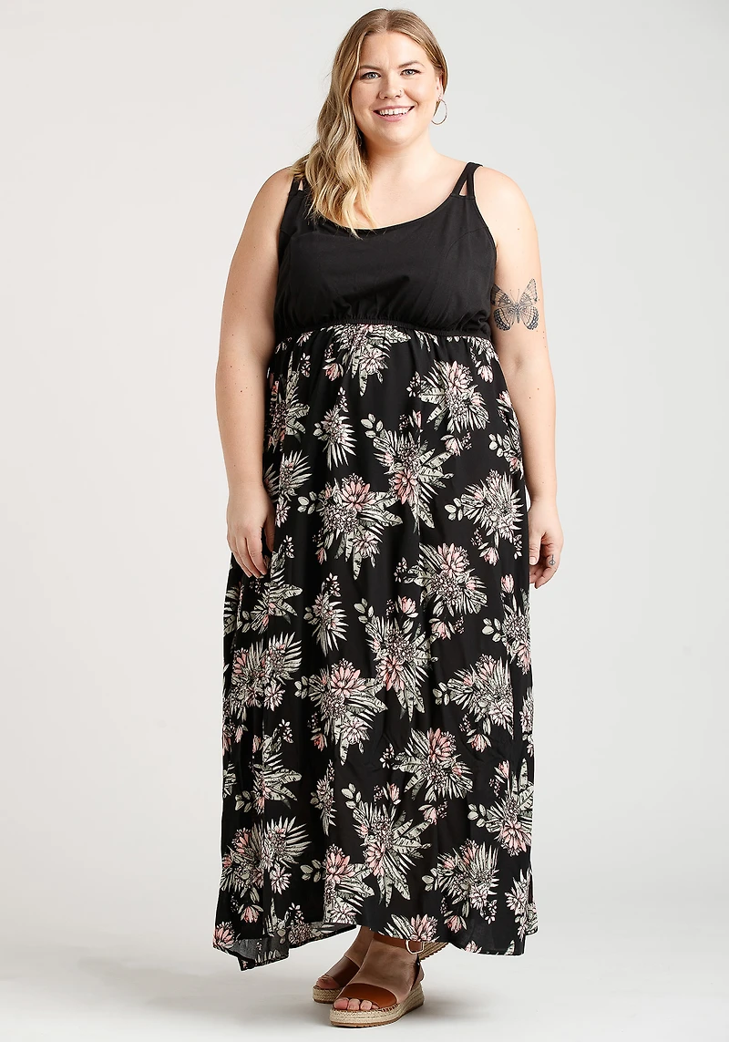 Women's Colour Block Maxi Dress