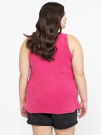Women's Washed Rib Crew Neck Tank