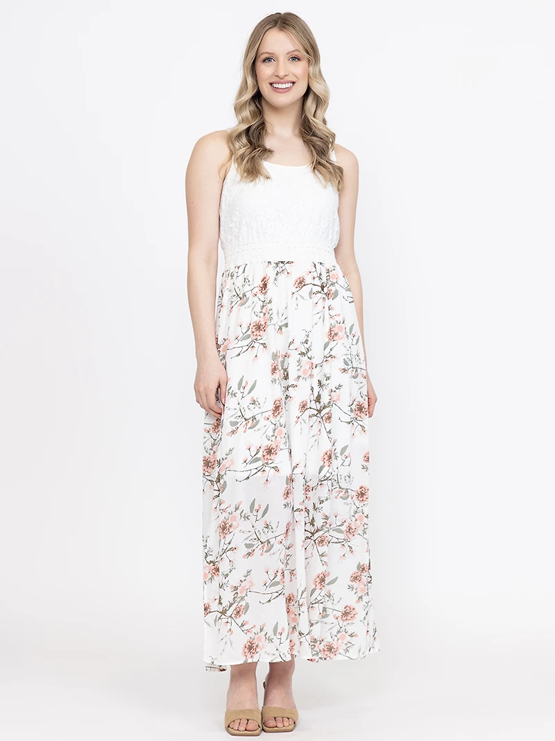 Women's Lace Top Maxi Dress