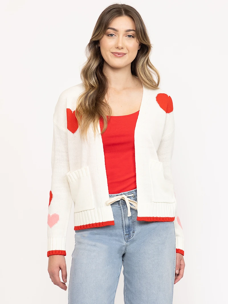 Women's Heart Open Cardigan
