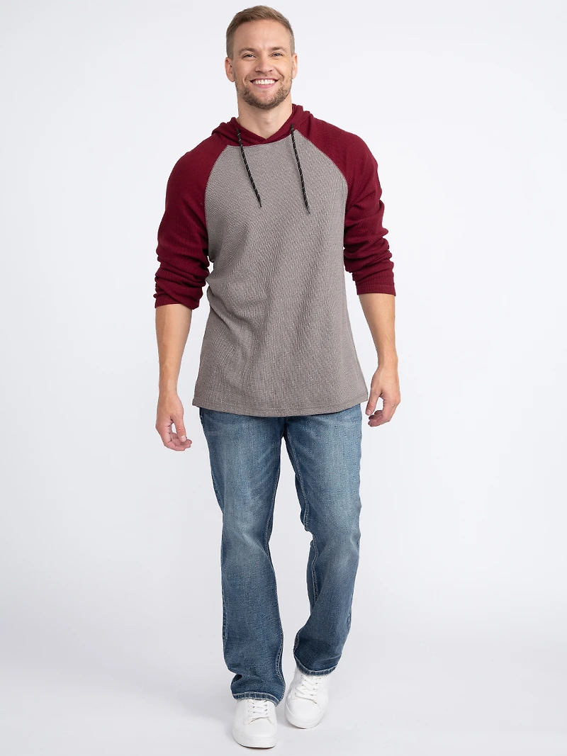 Men's Hooded Waffle Henley Shirt