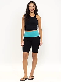 Women's Fold Over Waist Bike Short