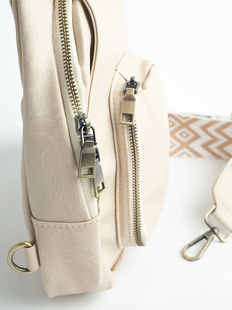 Women's Sling Bag with Woven Strap