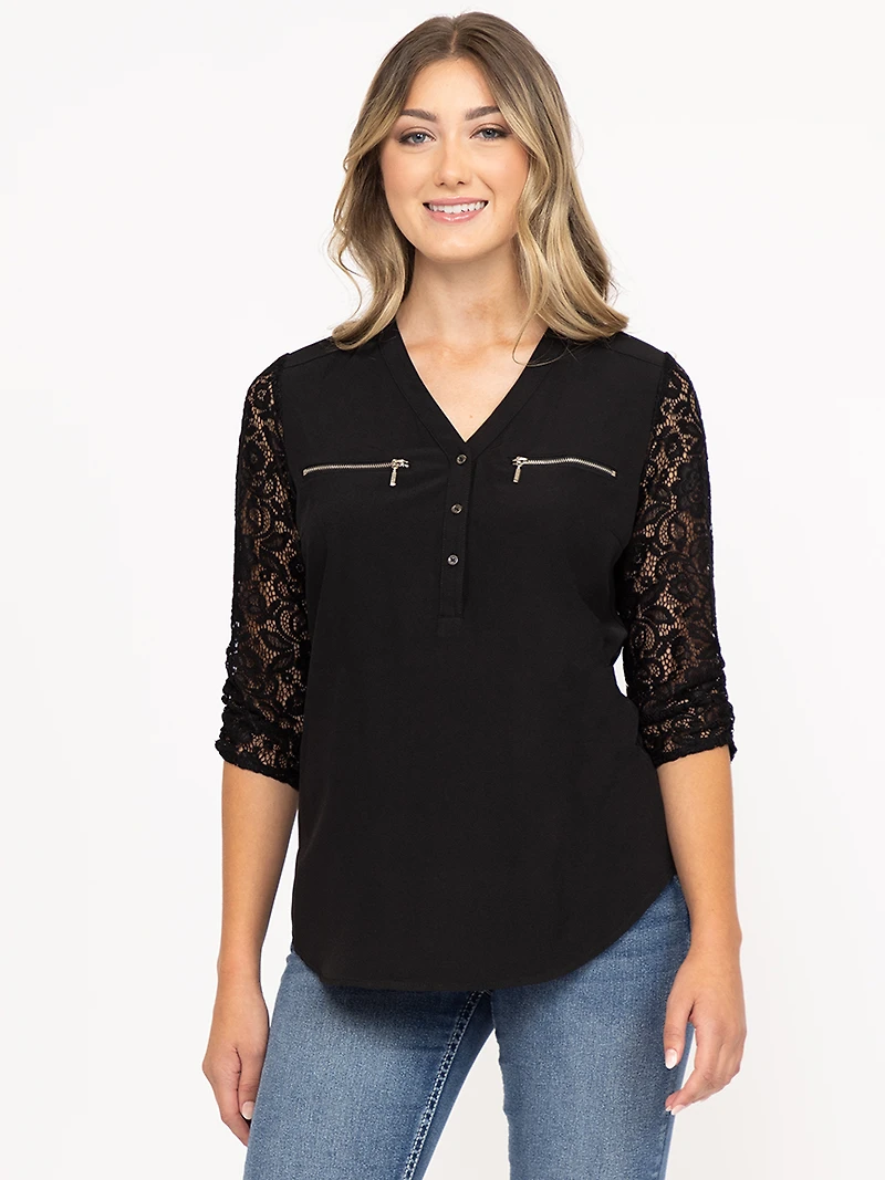 Women's Lace Sleeve Blouse