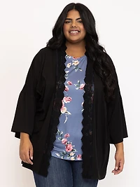 Women's Crochet Trim Cardigan