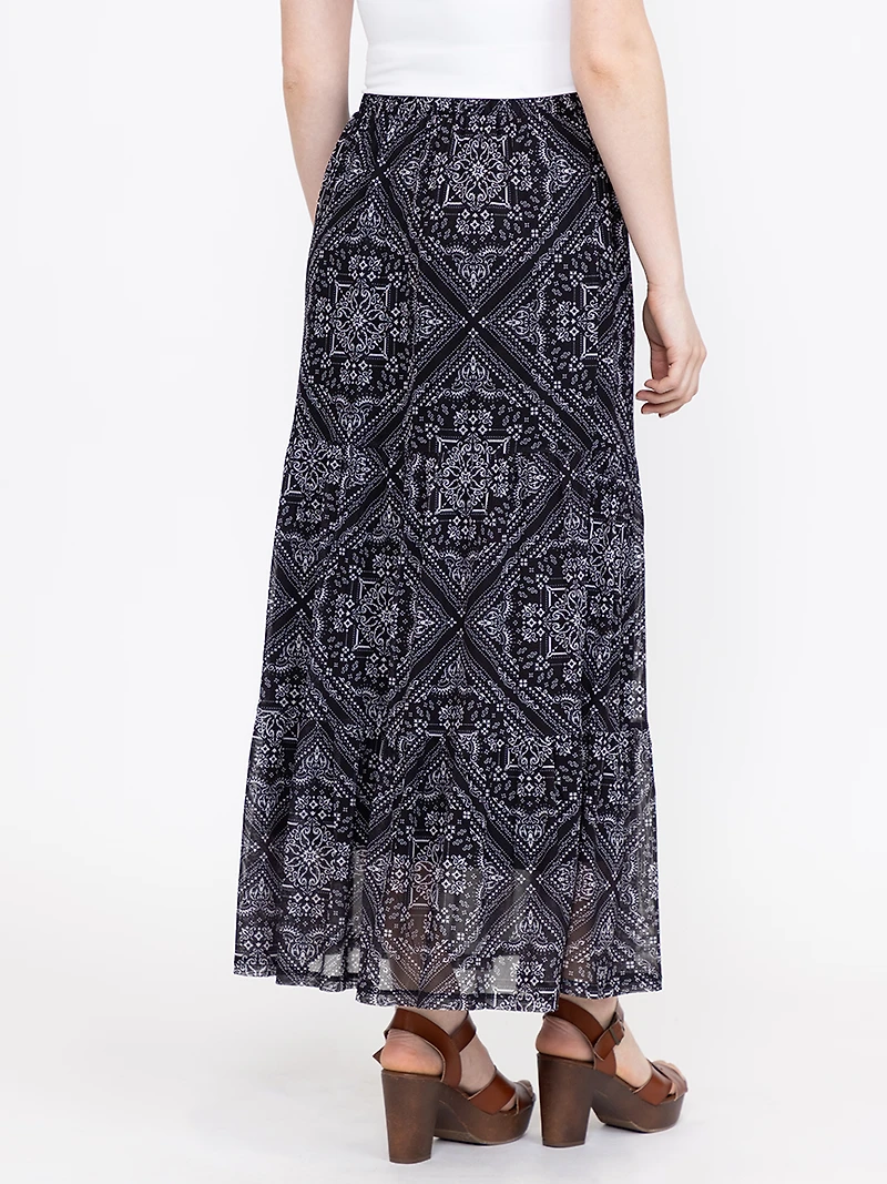 Women's Bandana Mesh Maxi Skirt