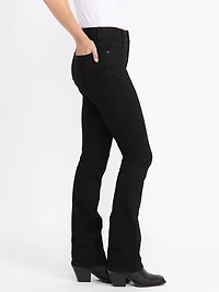 Women's 2 Button Black Baby Boot Jeans