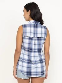 Women's Plaid Button Front Shirt