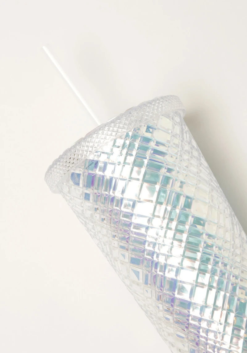 24 oz Diamond Cut Clear Tumbler