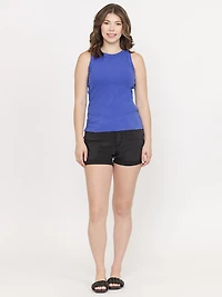 Women's Washed Rib Crew Neck Tank