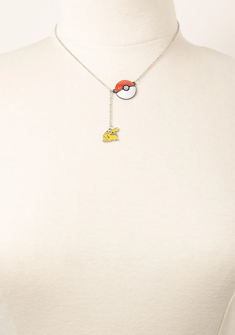 Pokemon Pokeball & Pikachu Charm Necklace