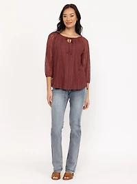 Women's Lace Peasant Top