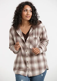 Women's Flannel Plaid Hoodie