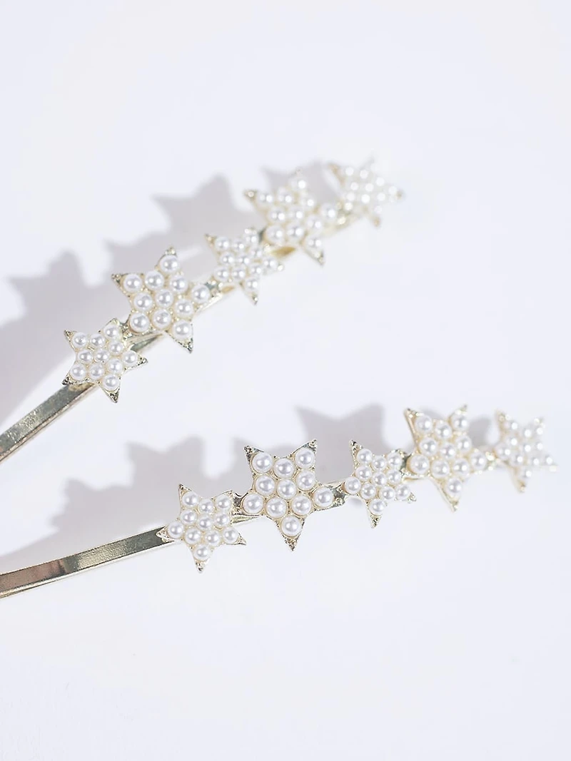 4Pk Star Hair Pins