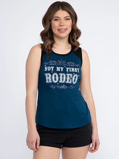 Women's Not My First Rodeo Baseball Tank