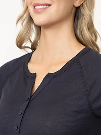 Women's Ribbed Raglan Henley Tee