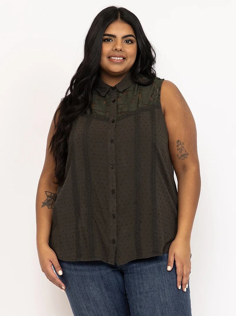 Women's Lace Insert Shirt