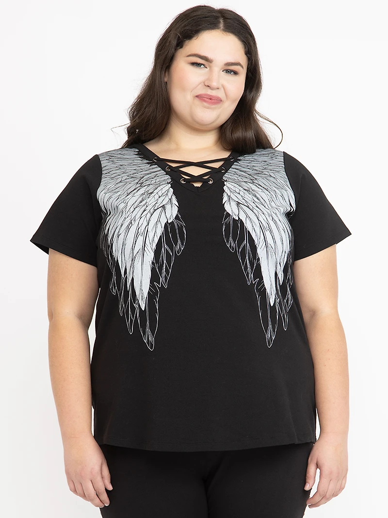 Women's Wing Lace Up Tee