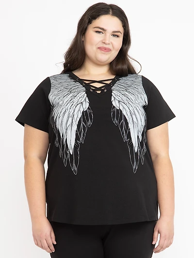 Women's Wing Lace Up Tee