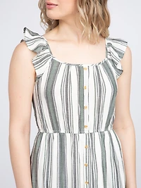 Women's Stripe Tiered Midi Dress