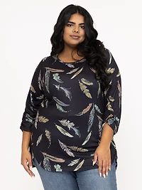 Women's Feather Side Button Top