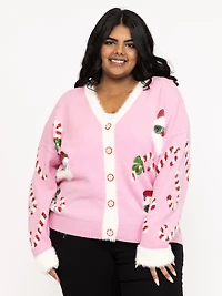 Women's Festive Button Front Cardigan