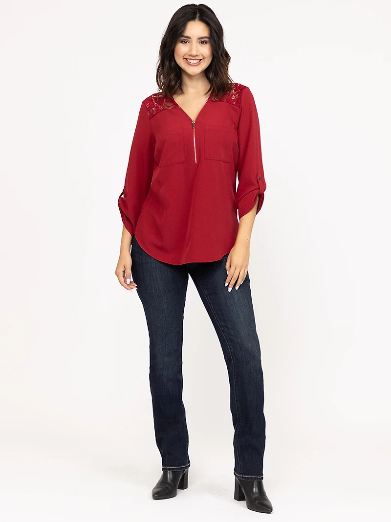 Women's Half Zip Blouse