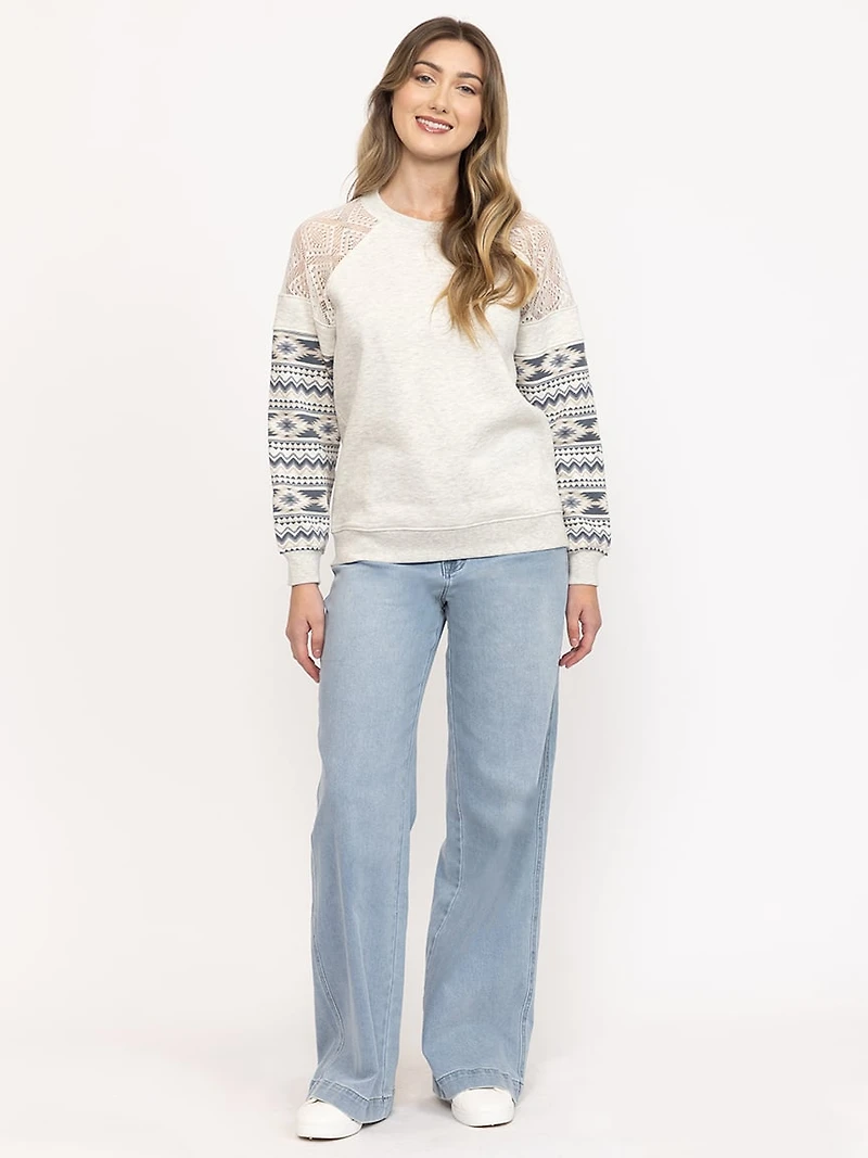 Women's Geo Sleeve Sweatshirt