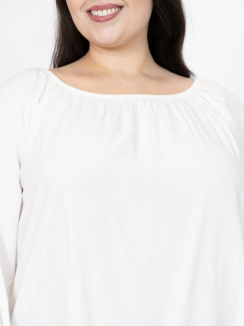 Women's Fringe Hem Peasant Top