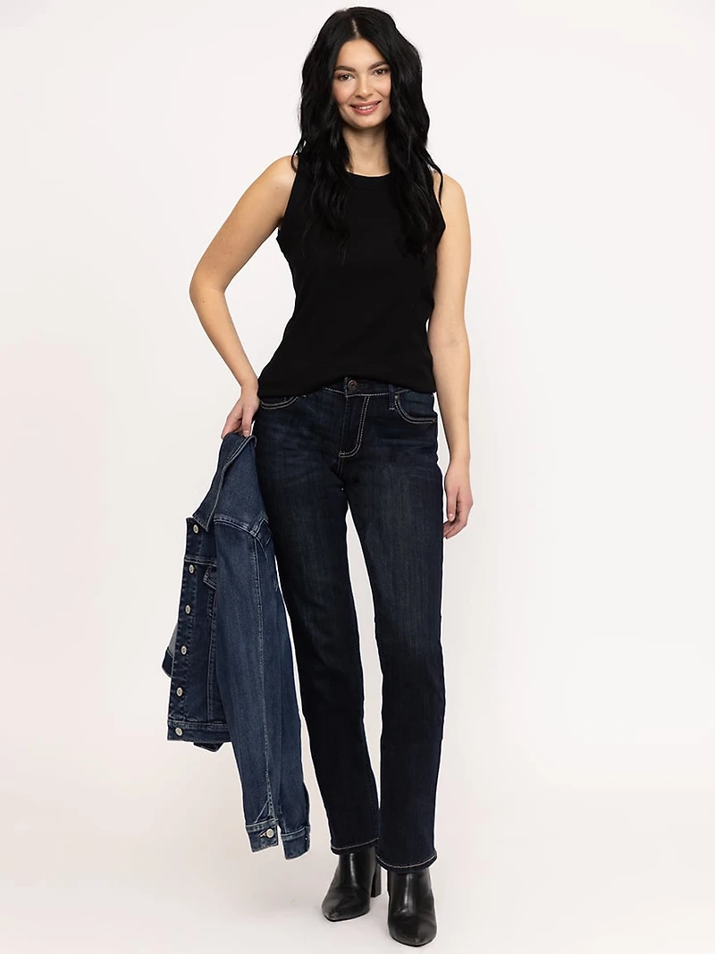 Women's Dark Wash Straight Leg Jeans