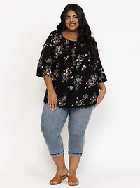 Women's Floral Bell Sleeve Top