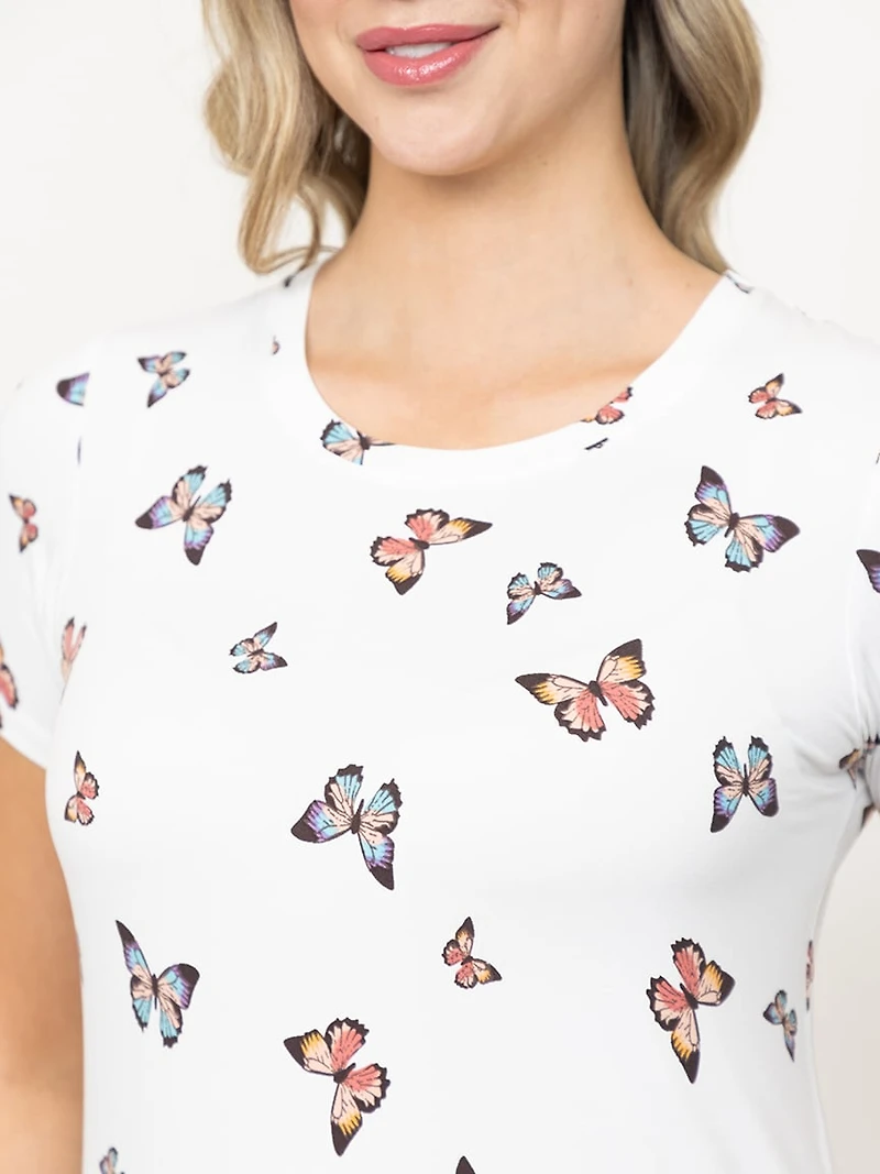 Women's Butterfly Crew Neck Tee