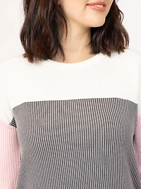 Women's Colour Block Rib Top