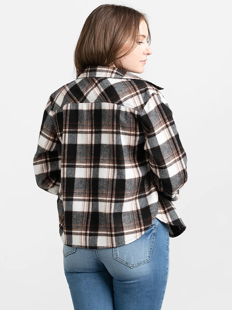 Women's Crop Plaid Shirt