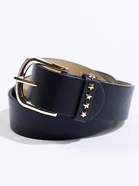 Women's Black Star Studded Belt