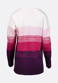 Women's Ombre Crew Neck Sweater