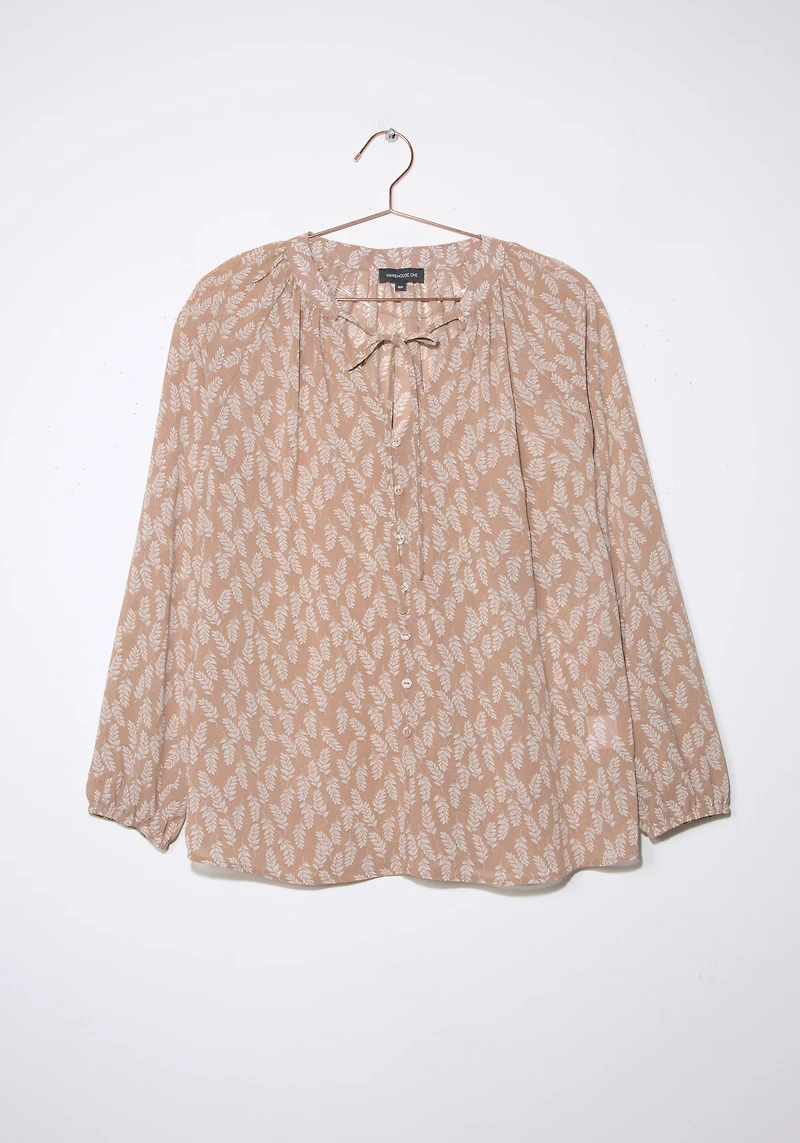 Women's Printed Peasant Blouse