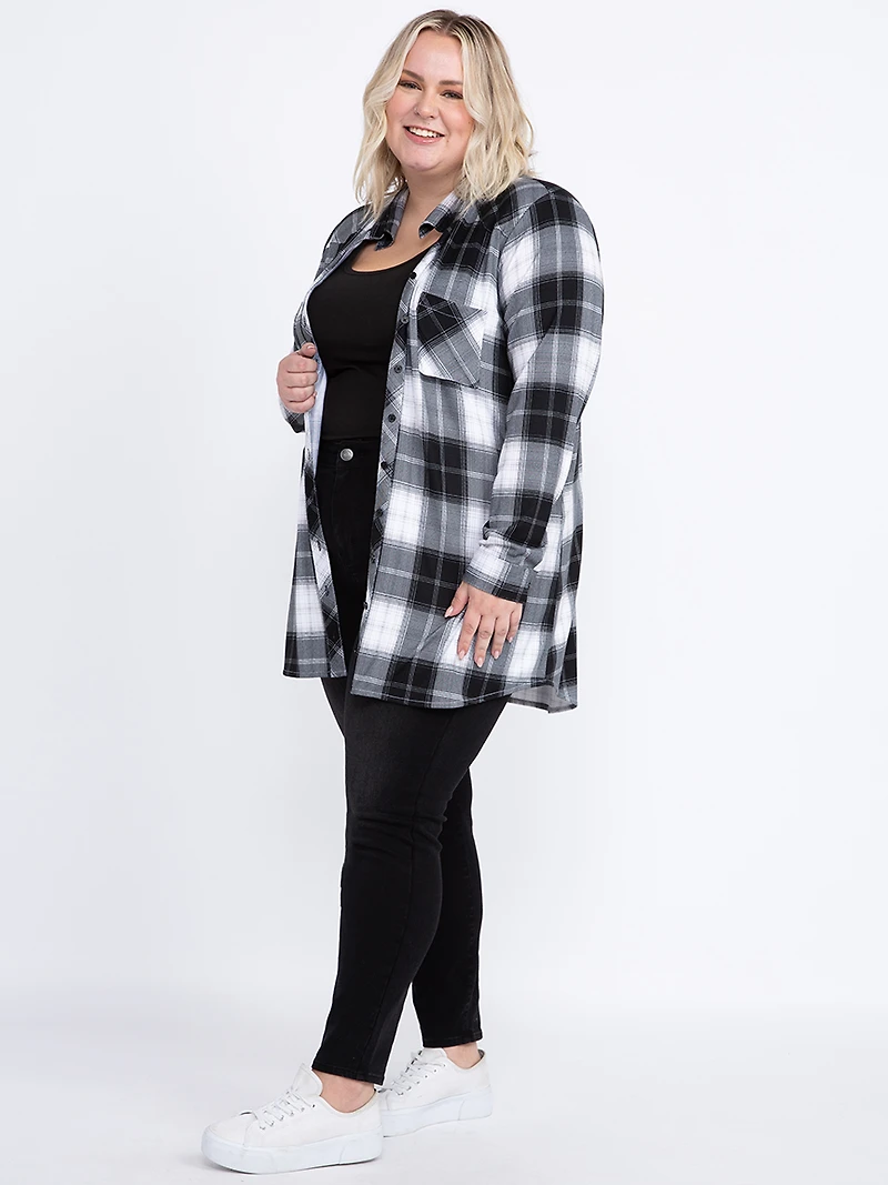 Women's Knit Plaid Tunic