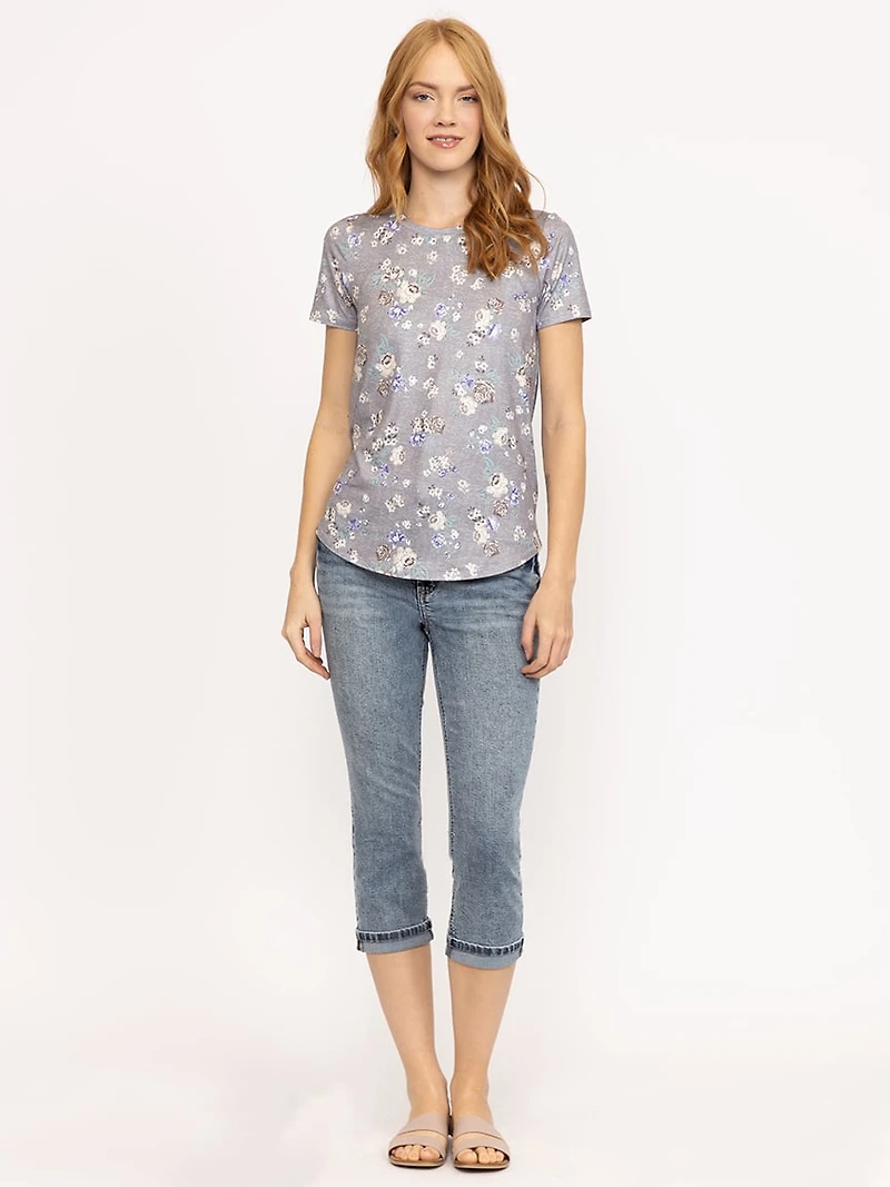 Women's Floral Crew Neck Tee
