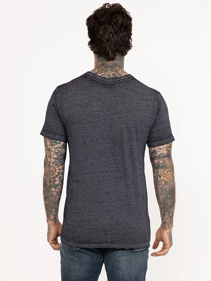 Men's Burnout Henley Tee