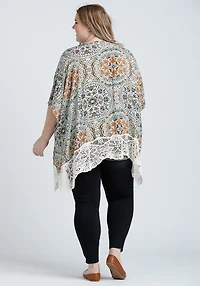 Women's Medallion Wrap With Crochet