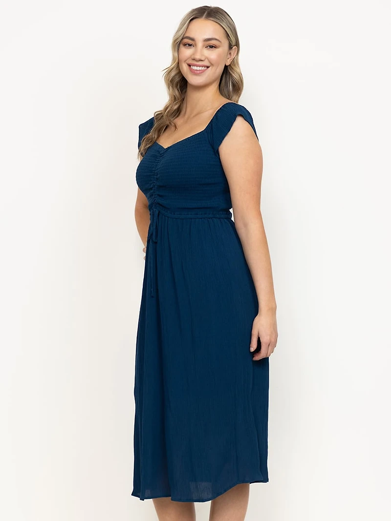 Women's Ruched Midi Dress