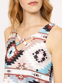 Women's Geometric Criss Cross Tank