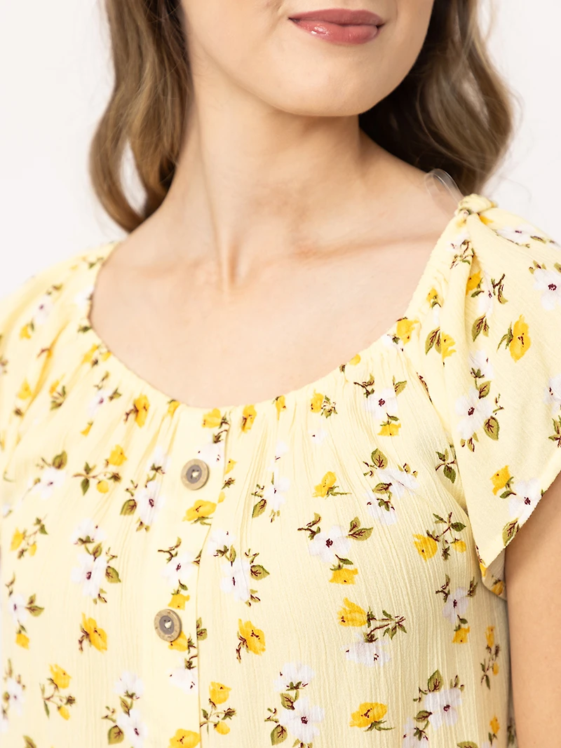 Women's Floral Peasant Top