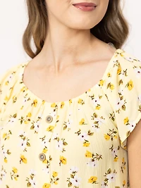 Women's Floral Peasant Top