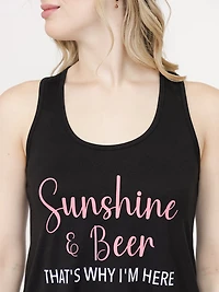 Women's Sunshine & Beer Racerback Tank
