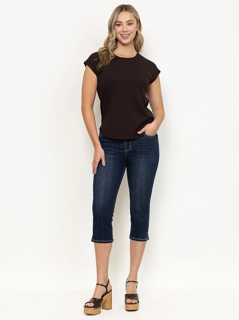 Women's Ribbed Cap Sleeve Tee