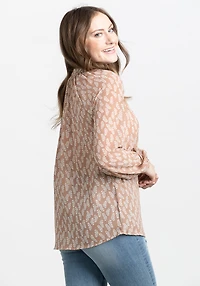 Women's Printed Peasant Blouse