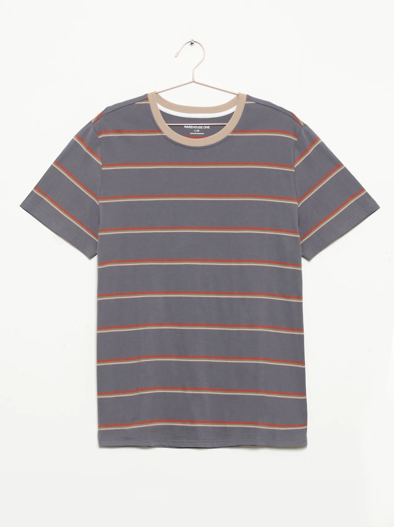 Men's Stripe Crew Neck Tee