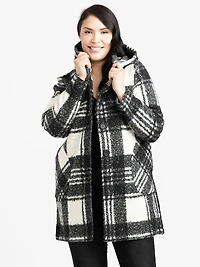 Women's Boucle Plaid Coat